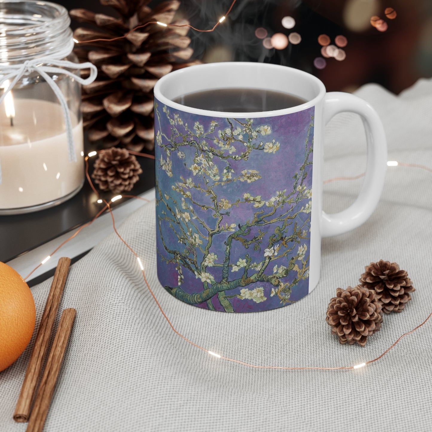 Van Gogh's Almond blossom (1890) - Purple Fine Art Print Ceramic Coffee Mugs, 11oz, 15oz