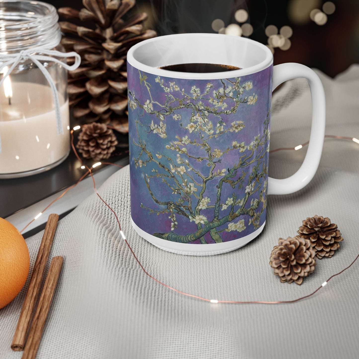 Van Gogh's Almond blossom (1890) - Purple Fine Art Print Ceramic Coffee Mugs, 11oz, 15oz