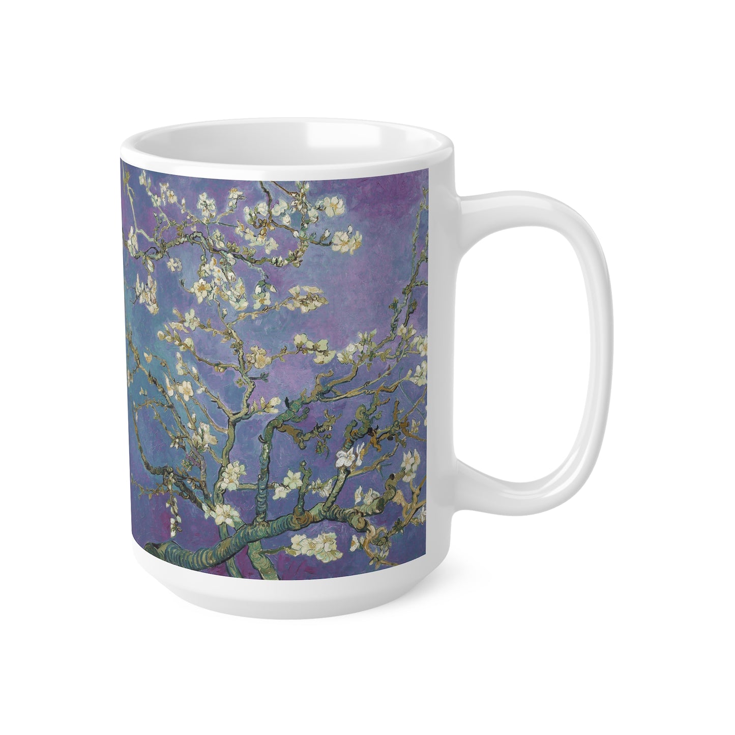 Van Gogh's Almond blossom (1890) - Purple Fine Art Print Ceramic Coffee Mugs, 11oz, 15oz