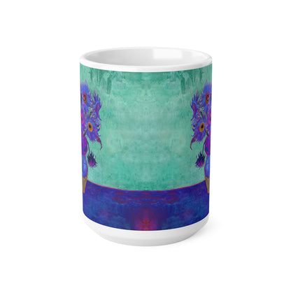 Van Gogh's Vase with Twelve Sunflowers (1888–1889) - Pop art purple Fine Art Print Ceramic Coffee Mugs, 11oz, 15oz