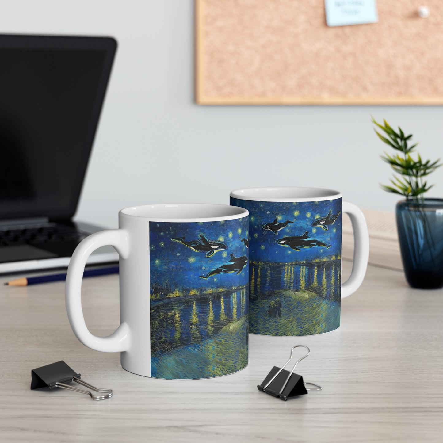 Van Gogh's Starry Night Over the Rhone (1888) - Dreams Fine Art Print Ceramic Coffee Mugs, 11oz, 15oz