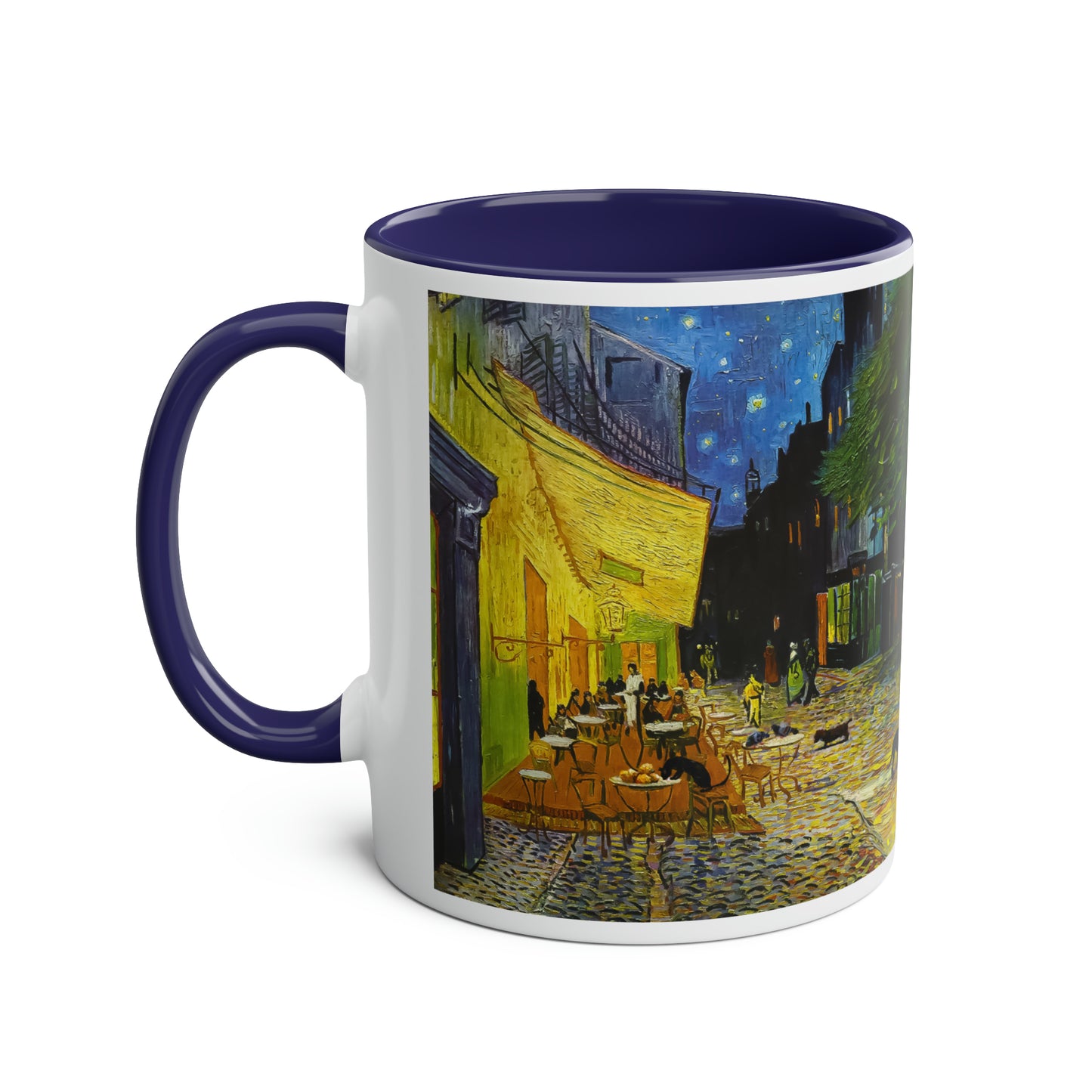 Van Gogh's Café Terrace at Night (1888) - Strays Two-Tone Coffee Mugs, 11oz