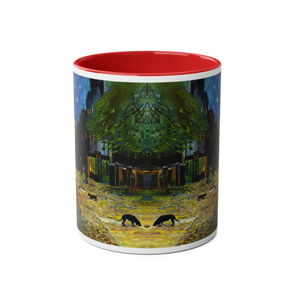 Van Gogh's Café Terrace at Night (1888) - Strays Two-Tone Coffee Mugs, 11oz