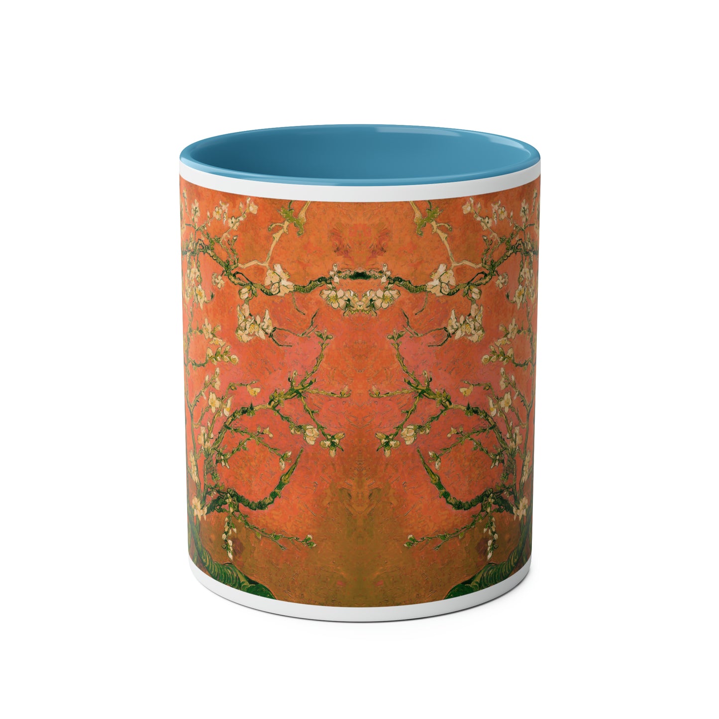 Van Gogh's Almond blossom (1890) - Orange Fine Art Print Two-Tone Coffee Mugs, 11oz