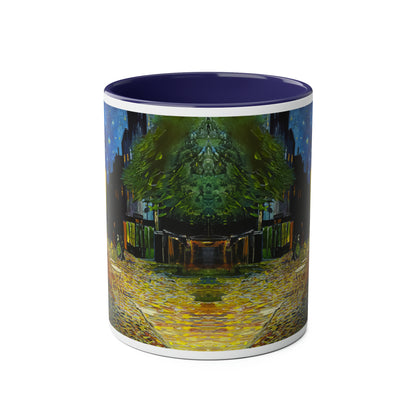 Van Gogh's Café Terrace at Night (1888) - Original Fine Art Print Two-Tone Coffee Mugs, 11oz