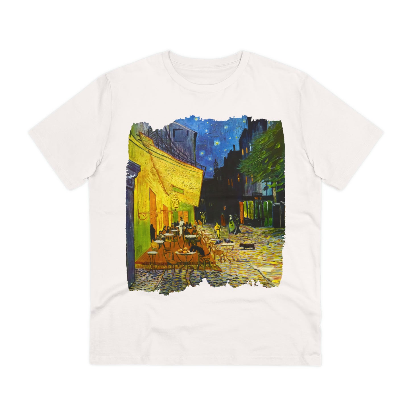 Van Gogh's Café Terrace at Night(1888) - Strays Fine Art Print Organic Cotton T-Shirt Unisex