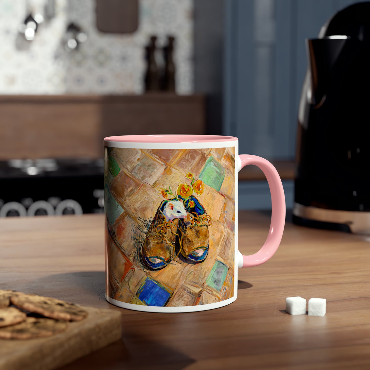 Van Gogh's Shoes (1888) - Mouse in the shoe Fine Art Print Two-Tone Coffee Mugs, 11oz