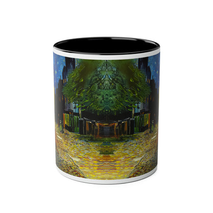 Van Gogh's Café Terrace at Night (1888) - Original Fine Art Print Two-Tone Coffee Mugs, 11oz