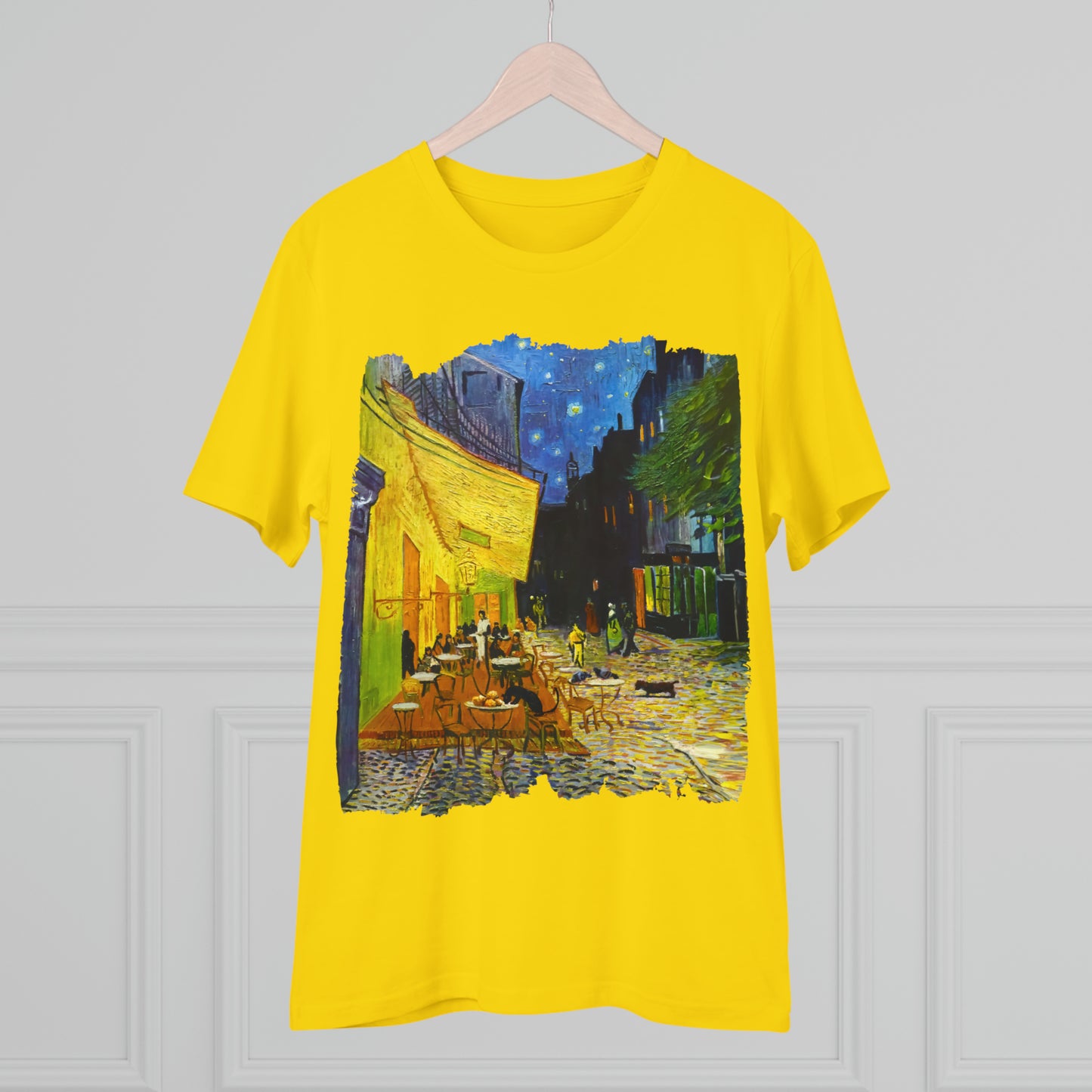 Van Gogh's Café Terrace at Night(1888) - Strays Fine Art Print Organic Cotton T-Shirt Unisex