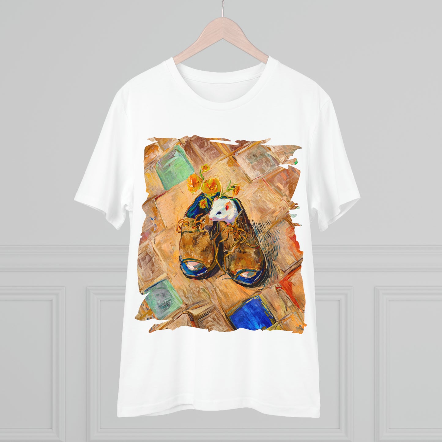 Van Gogh's Shoes (1888) - Mouse in the shoe Fine Art Print Organic Cotton T-Shirt Unisex