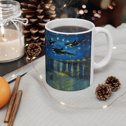 Van Gogh's Starry Night Over the Rhone (1888) - Dreams Fine Art Print Ceramic Coffee Mugs, 11oz, 15oz