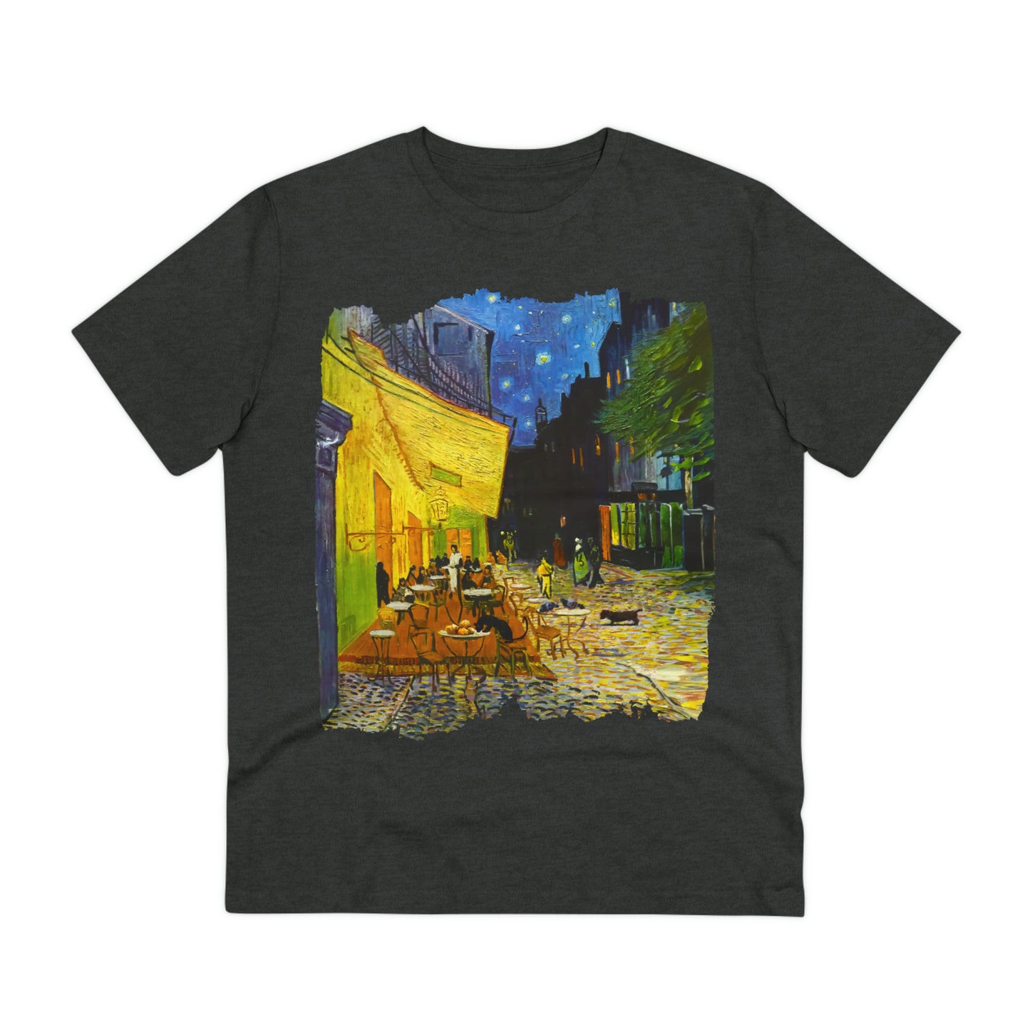 Van Gogh's Café Terrace at Night(1888) - Strays Fine Art Print Organic Cotton T-Shirt Unisex