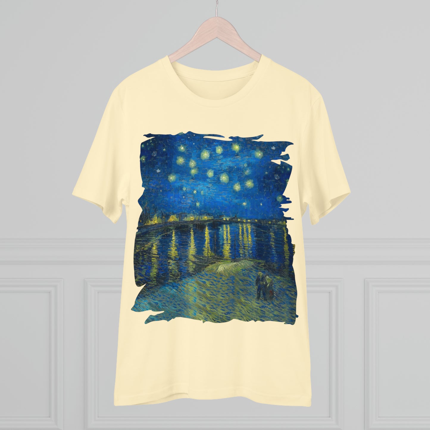 Van Gogh's Starry Night Over the Rhone (1888) - Original Fine Art Print Organic Cotton T-Shirt Unisex