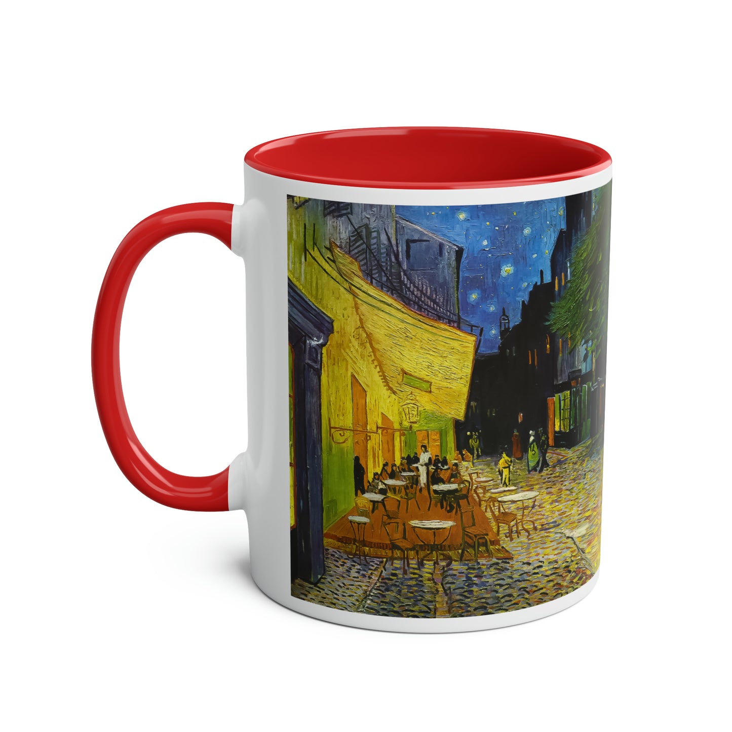 Van Gogh's Café Terrace at Night (1888) - Original Fine Art Print Two-Tone Coffee Mugs, 11oz