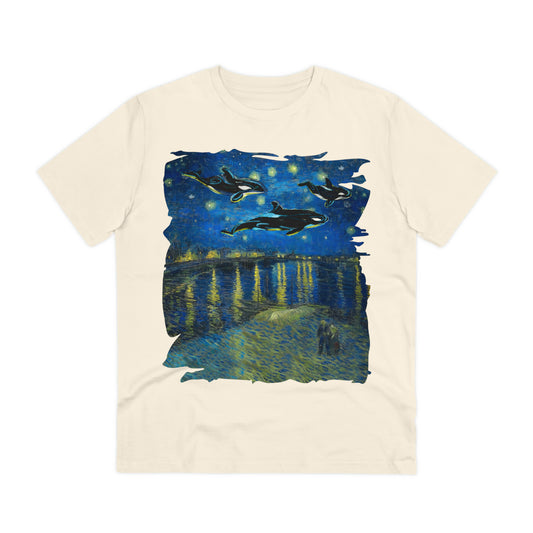 Van Gogh's Starry Night Over the Rhone (1888) - Dreams Fine Art Print Organic Cotton T-Shirt Unisex