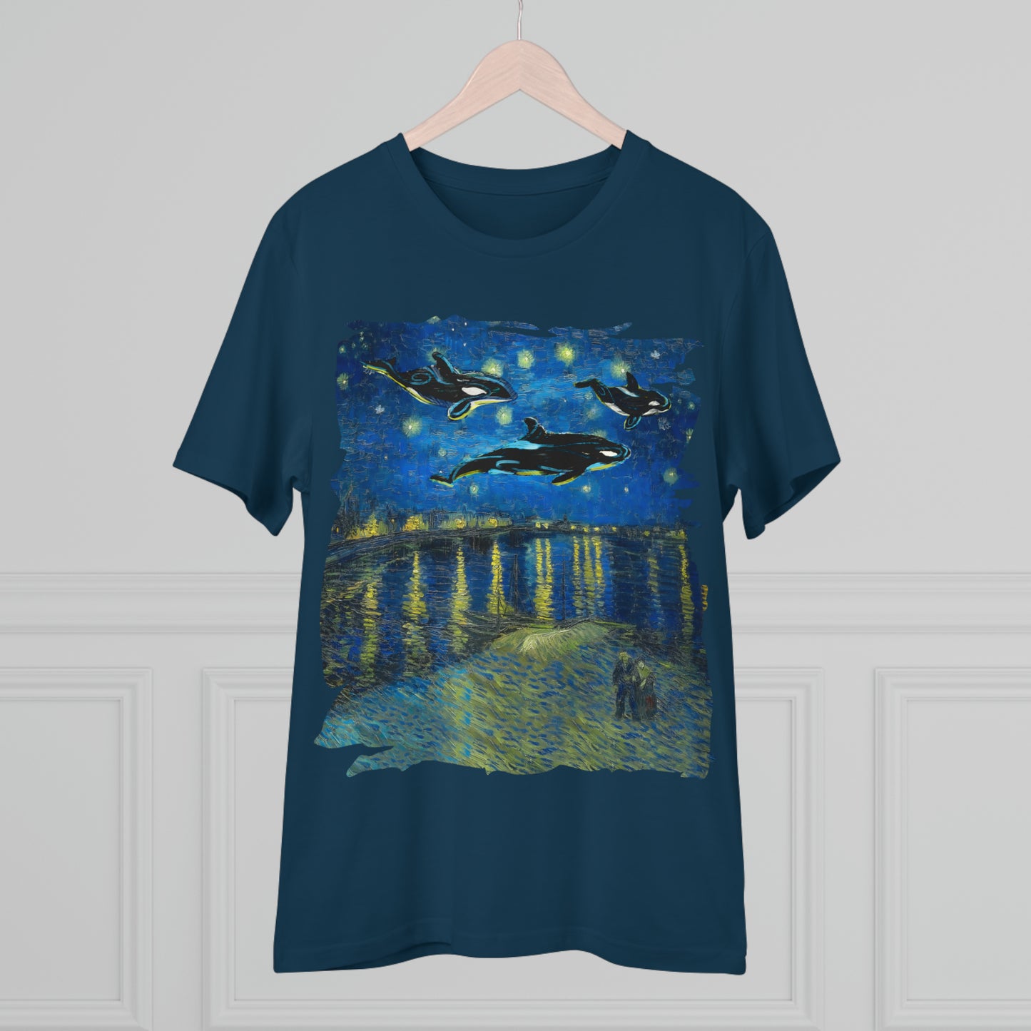 Van Gogh's Starry Night Over the Rhone (1888) - Dreams Fine Art Print Organic Cotton T-Shirt Unisex