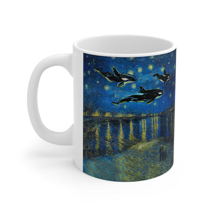 Van Gogh's Starry Night Over the Rhone (1888) - Dreams Fine Art Print Ceramic Coffee Mugs, 11oz, 15oz