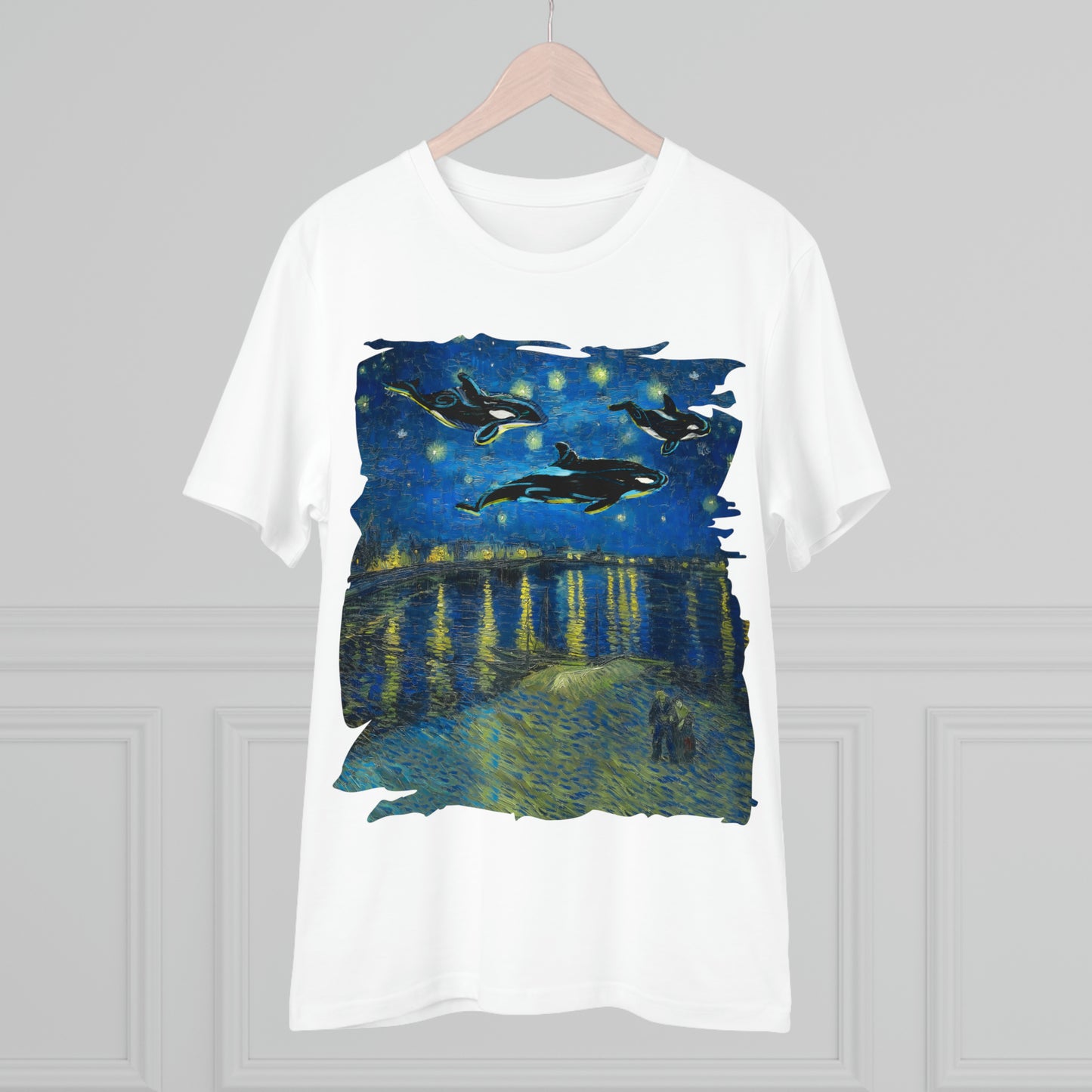 Van Gogh's Starry Night Over the Rhone (1888) - Dreams Fine Art Print Organic Cotton T-Shirt Unisex