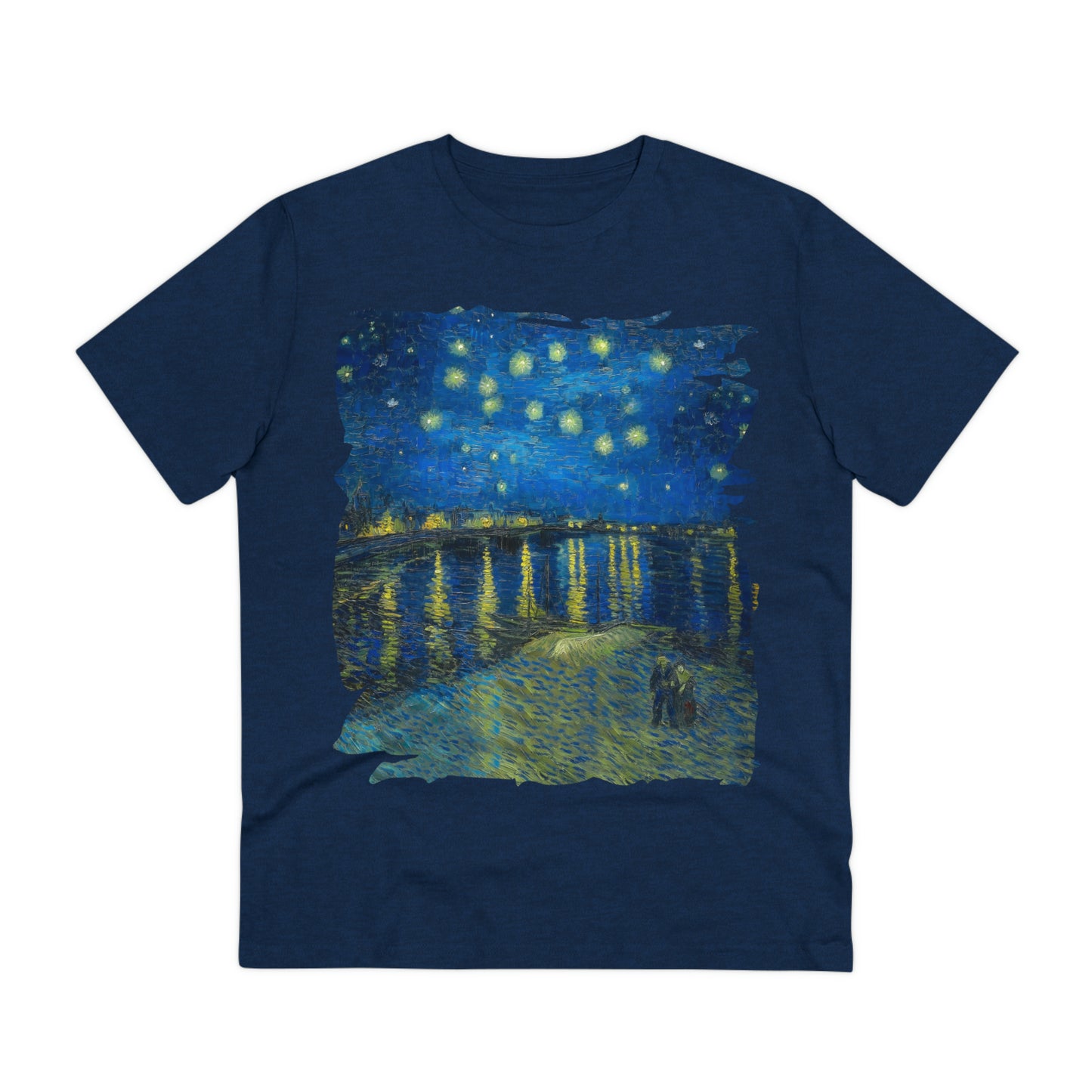 Van Gogh's Starry Night Over the Rhone (1888) - Original Fine Art Print Organic Cotton T-Shirt Unisex