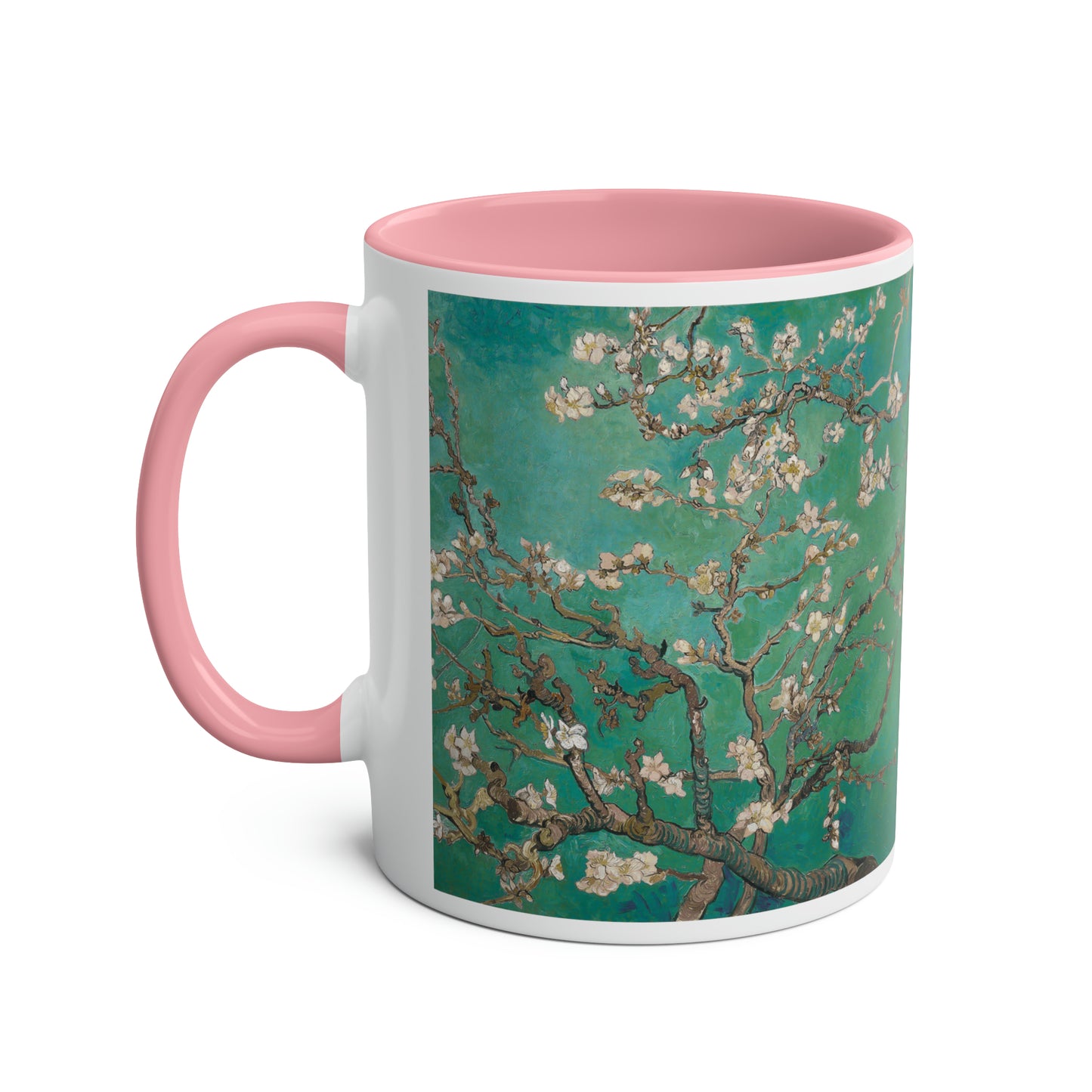 Van Gogh's Almond blossom (1890) - Green Fine Art Print Two-Tone Coffee Mugs, 11oz