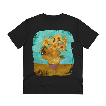 Van Gogh's Vase with Twelve Sunflowers (1888–1889) - Original Fine Art Print Organic Cotton T-Shirt Unisex