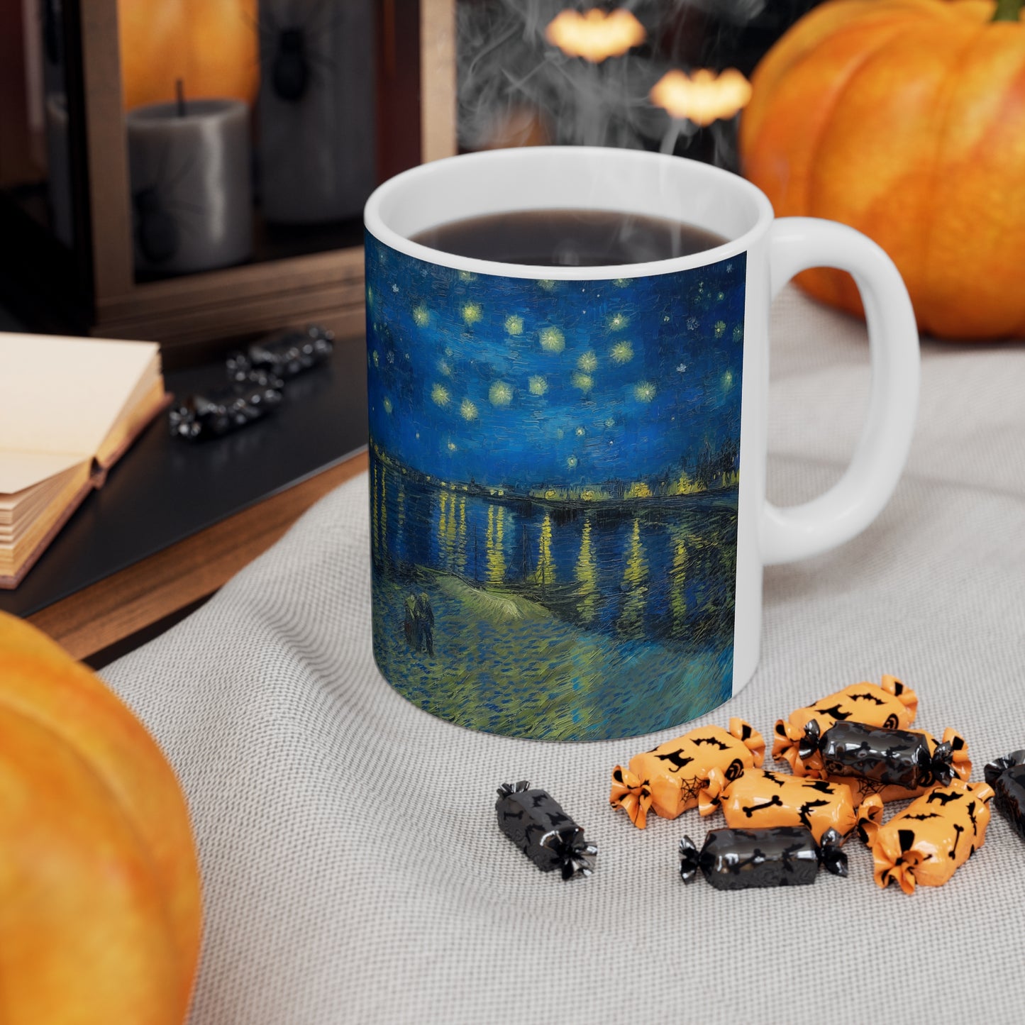 Van Gogh's Starry Night Over the Rhone (1888) - Original Fine Art PrintCeramic Coffee Mugs, 11oz, 15oz