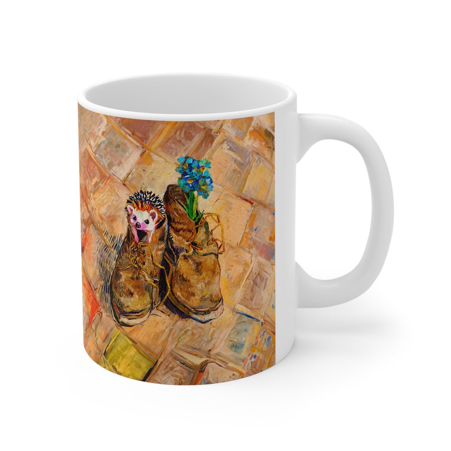 Van Gogh Shoes (1888) - Hedgehog Fine Art Print Ceramic Coffee Mugs, 11oz, 15oz