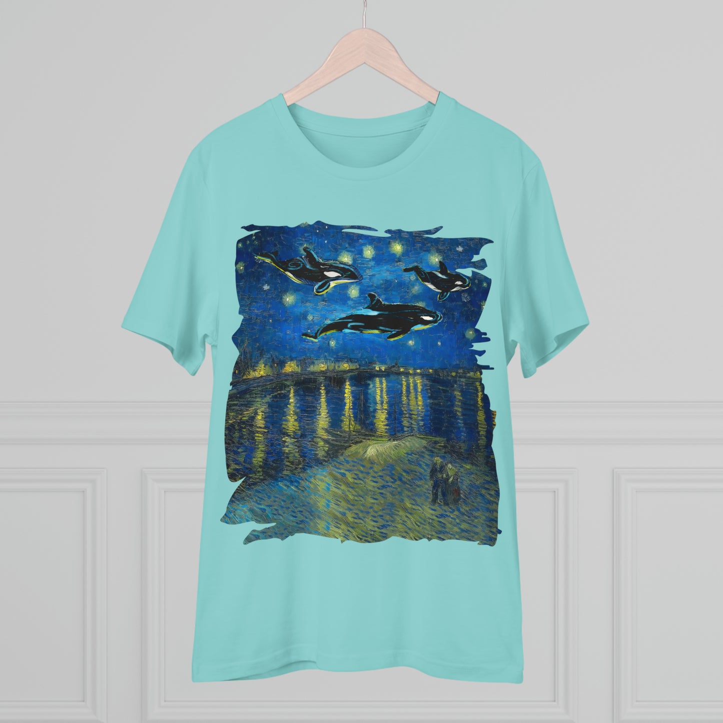 Van Gogh's Starry Night Over the Rhone (1888) - Dreams Fine Art Print Organic Cotton T-Shirt Unisex