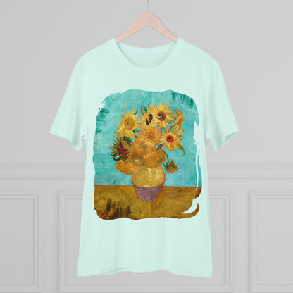 Van Gogh's Vase with Twelve Sunflowers (1888–1889) - Original Fine Art Print Organic Cotton T-Shirt Unisex