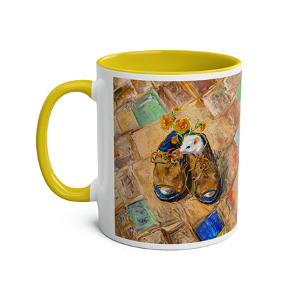 Van Gogh's Shoes (1888) - Mouse in the shoe Fine Art Print Two-Tone Coffee Mugs, 11oz