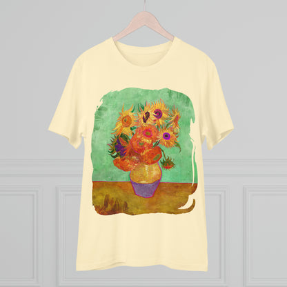 Van Gogh's Vase with Twelve Sunflowers (1888–1889) - Summer Fine Art Print Organic Cotton T-Shirt Unisex