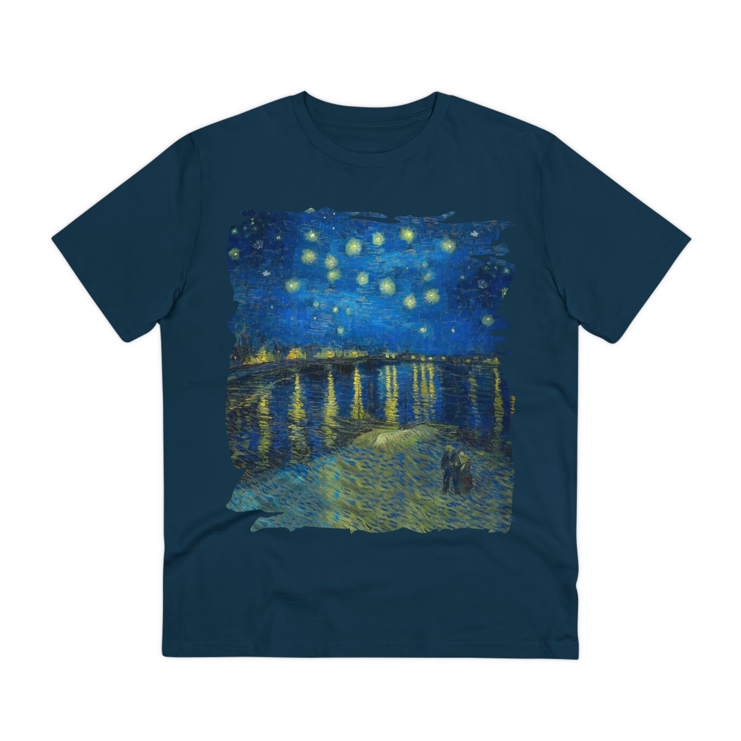 Van Gogh's Starry Night Over the Rhone (1888) - Original Fine Art Print Organic Cotton T-Shirt Unisex