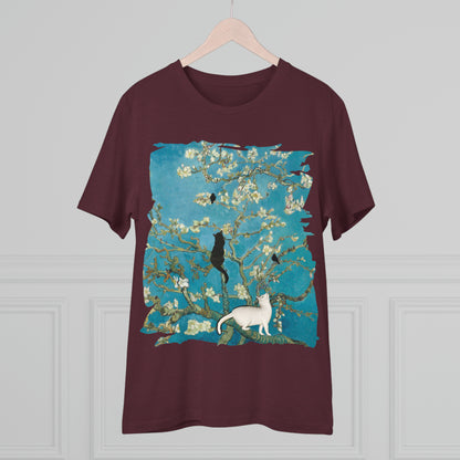 Van Gogh's Almond blossom (1890) - Cats Fine Art Print Organic Cotton T-Shirt Unisex