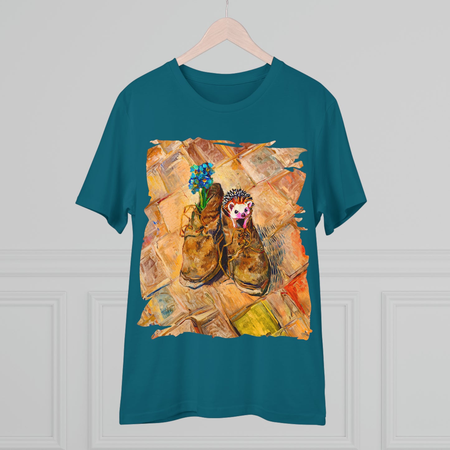 Van Gogh's Shoes (1888) - Hedgehog Fine Art Print Organic Cotton T-Shirt Unisex