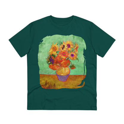 Van Gogh's Vase with Twelve Sunflowers (1888–1889) - Summer Fine Art Print Organic Cotton T-Shirt Unisex