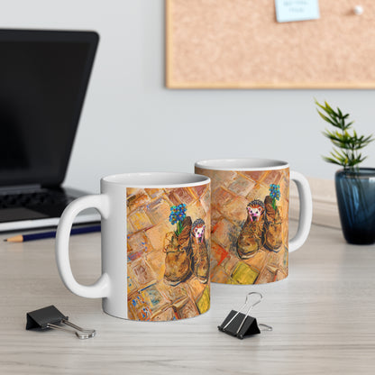 Van Gogh Shoes (1888) - Hedgehog Fine Art Print Ceramic Coffee Mugs, 11oz, 15oz