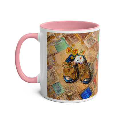 Van Gogh's Shoes (1888) - Mouse in the shoe Fine Art Print Two-Tone Coffee Mugs, 11oz