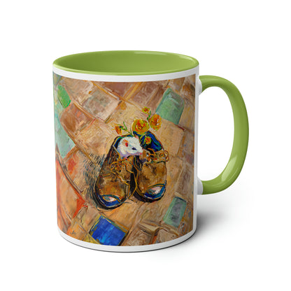 Van Gogh's Shoes (1888) - Mouse in the shoe Fine Art Print Two-Tone Coffee Mugs, 11oz