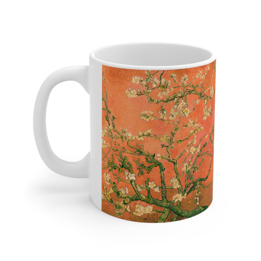 Van Gogh's Almond blossom (1890) - Orange Fine Art Print Ceramic Coffee Mugs, 11oz, 15oz