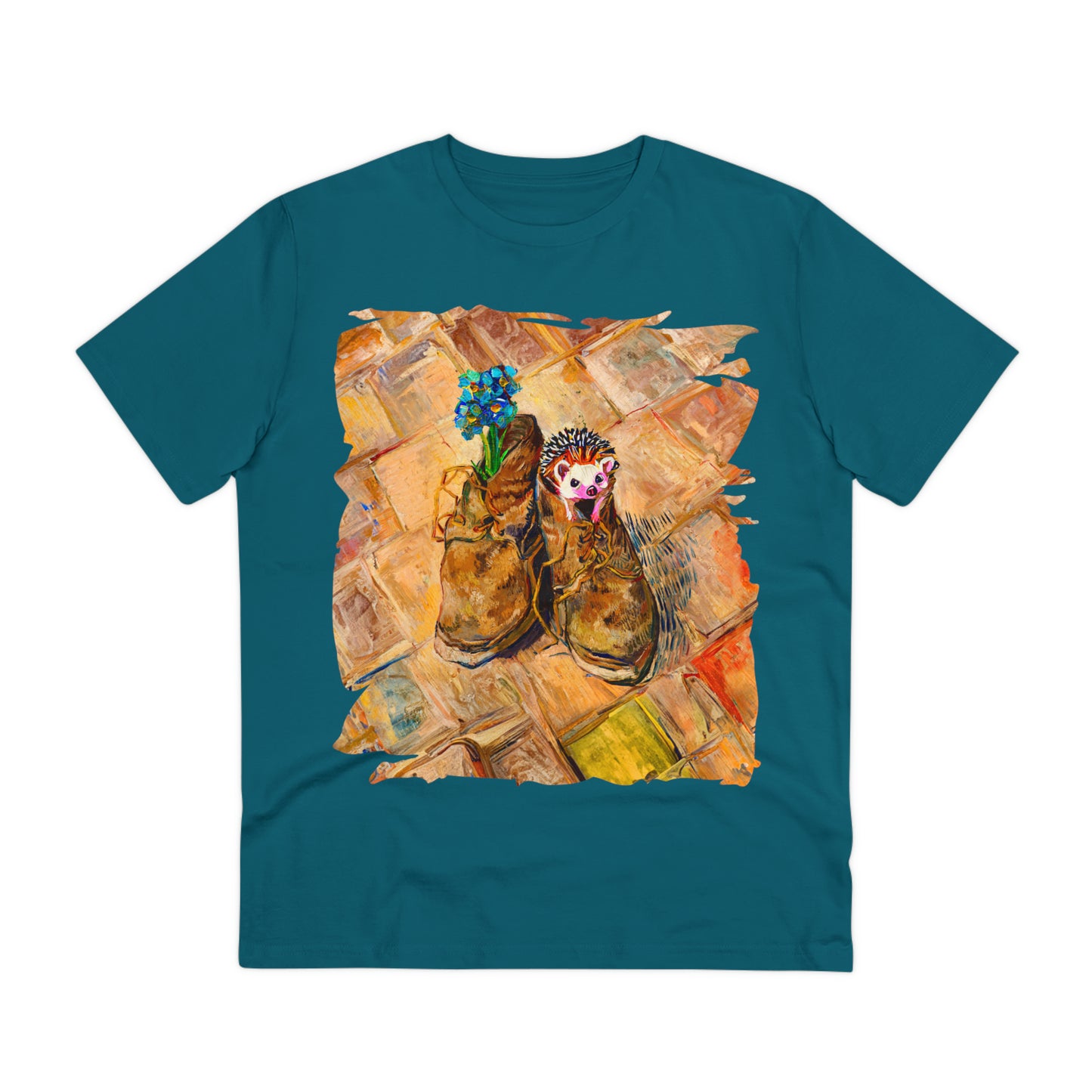 Van Gogh's Shoes (1888) - Hedgehog Fine Art Print Organic Cotton T-Shirt Unisex