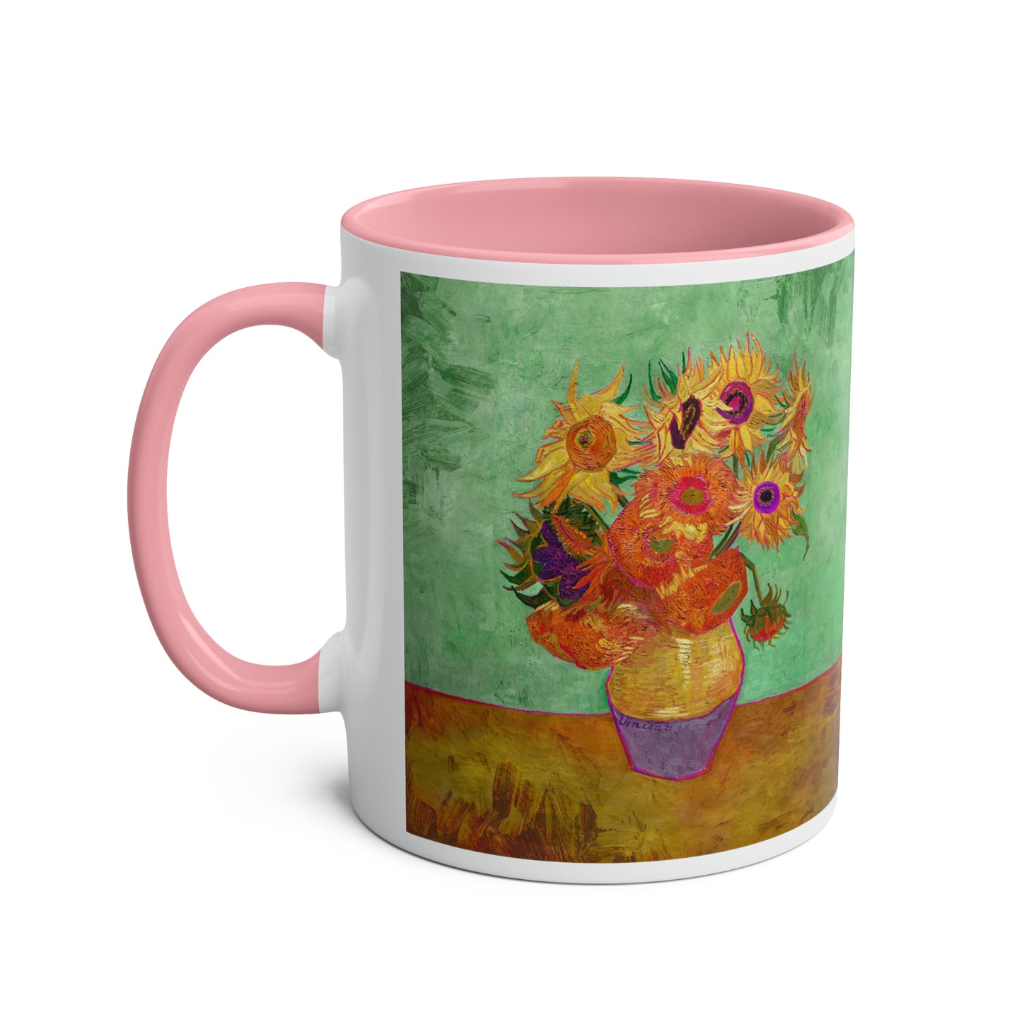 Van Gogh's Vase with Twelve Sunflowers (1888–1889) - Summer Fine Art Print Two-Tone Coffee Mugs, 11oz