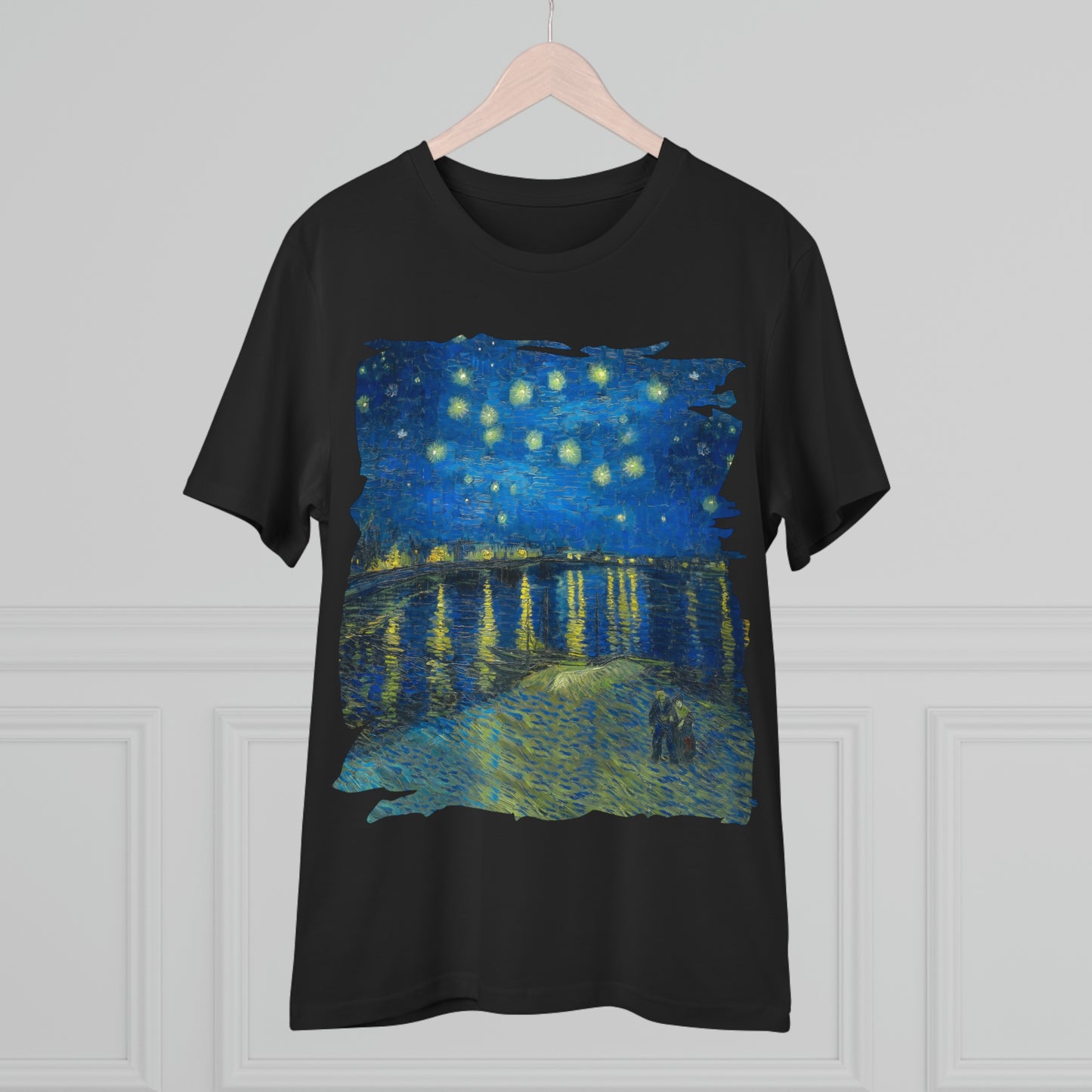 Van Gogh's Starry Night Over the Rhone (1888) - Original Fine Art Print Organic Cotton T-Shirt Unisex