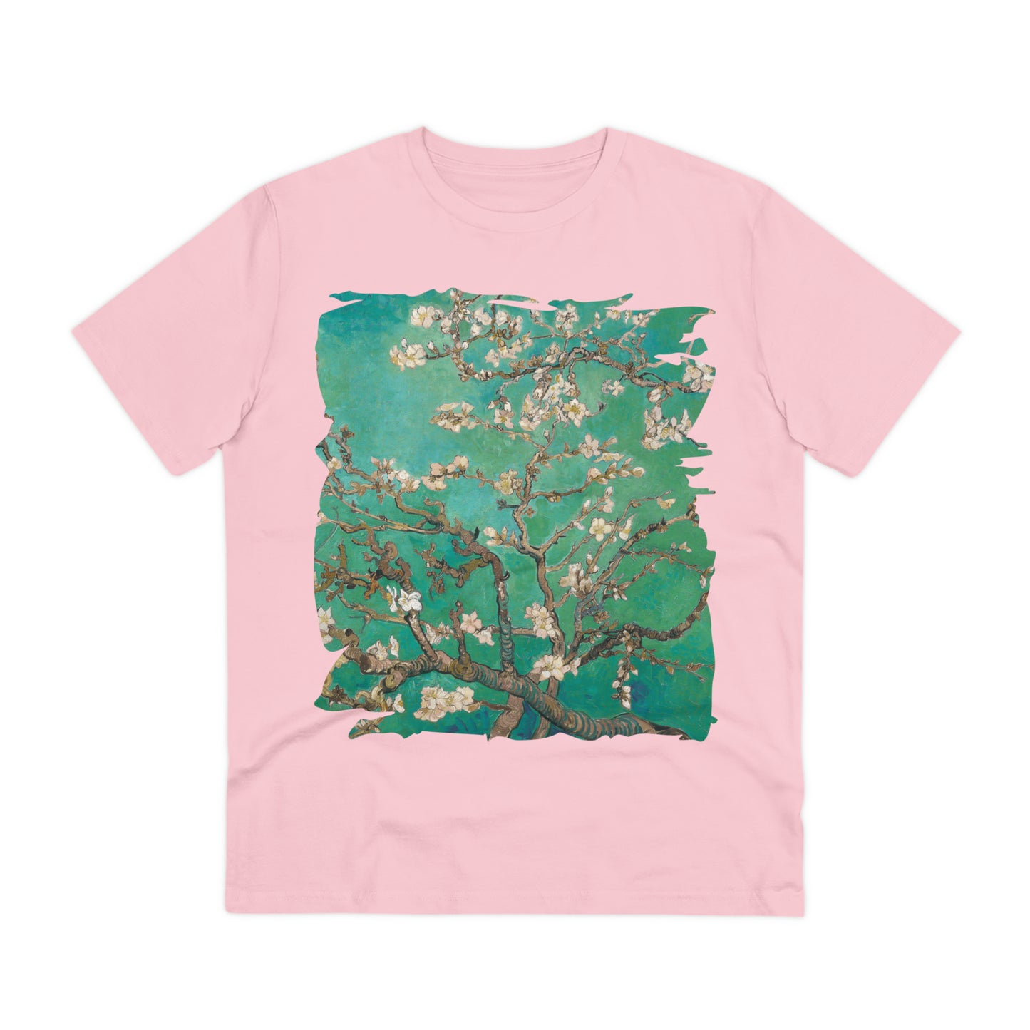 Van Gogh's Almond blossom (1890) - Green Fine Art Print Organic Cotton T-Shirt Unisex