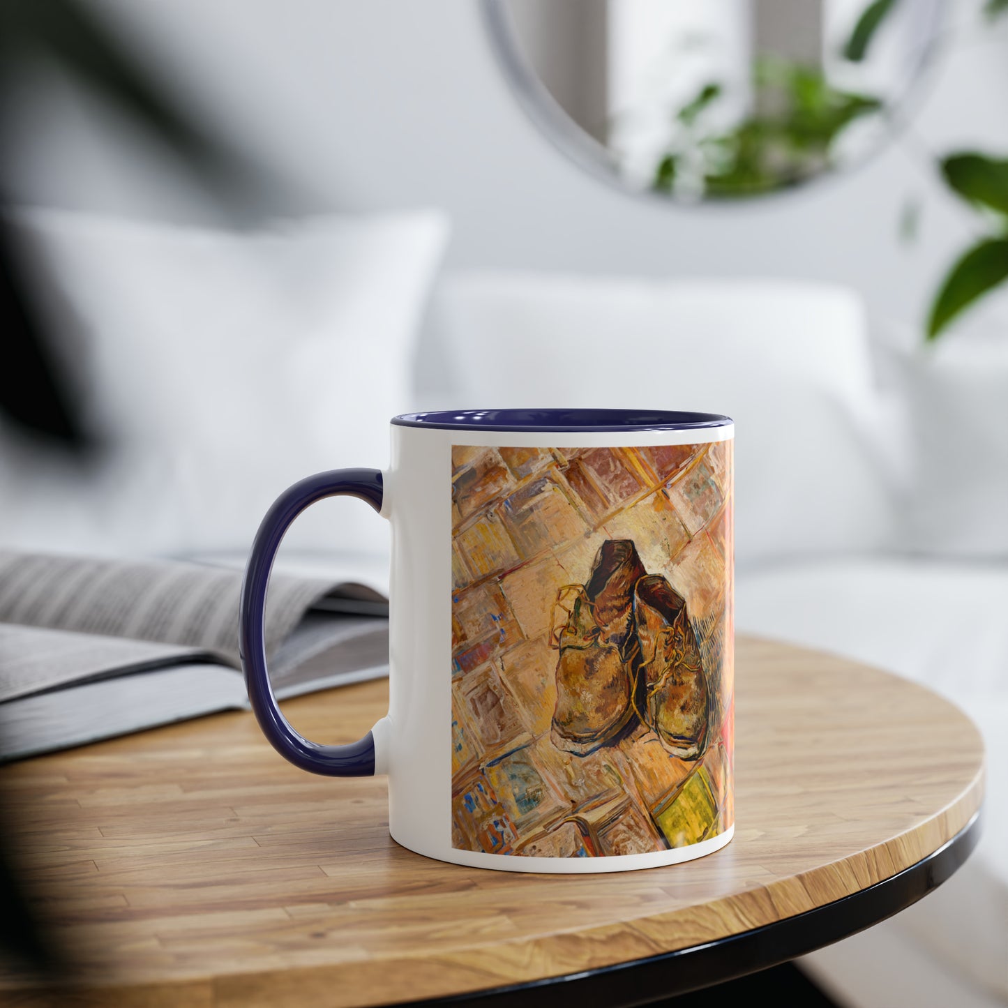 Van Gogh's Shoes (1888) - Original Fine Art Print Two-Tone Coffee Mugs, 11oz