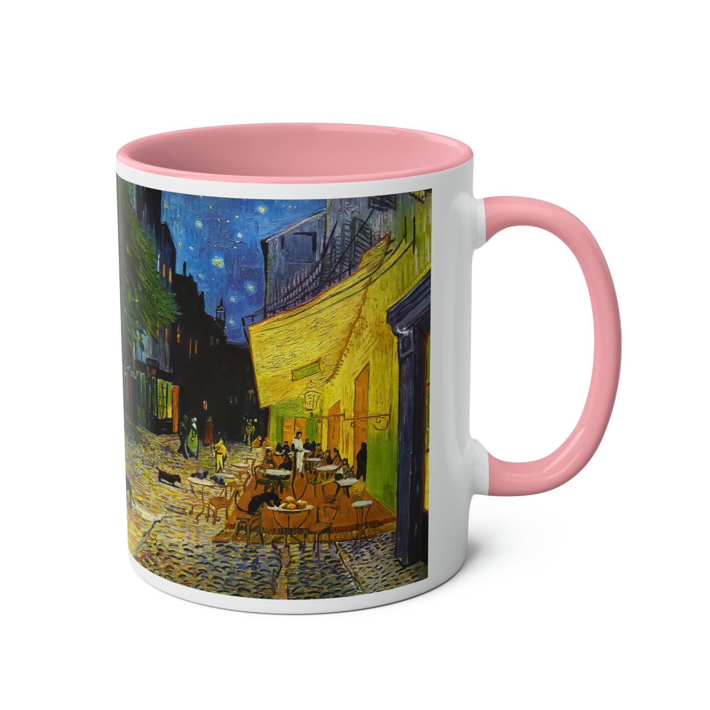 Van Gogh's Café Terrace at Night (1888) - Strays Two-Tone Coffee Mugs, 11oz