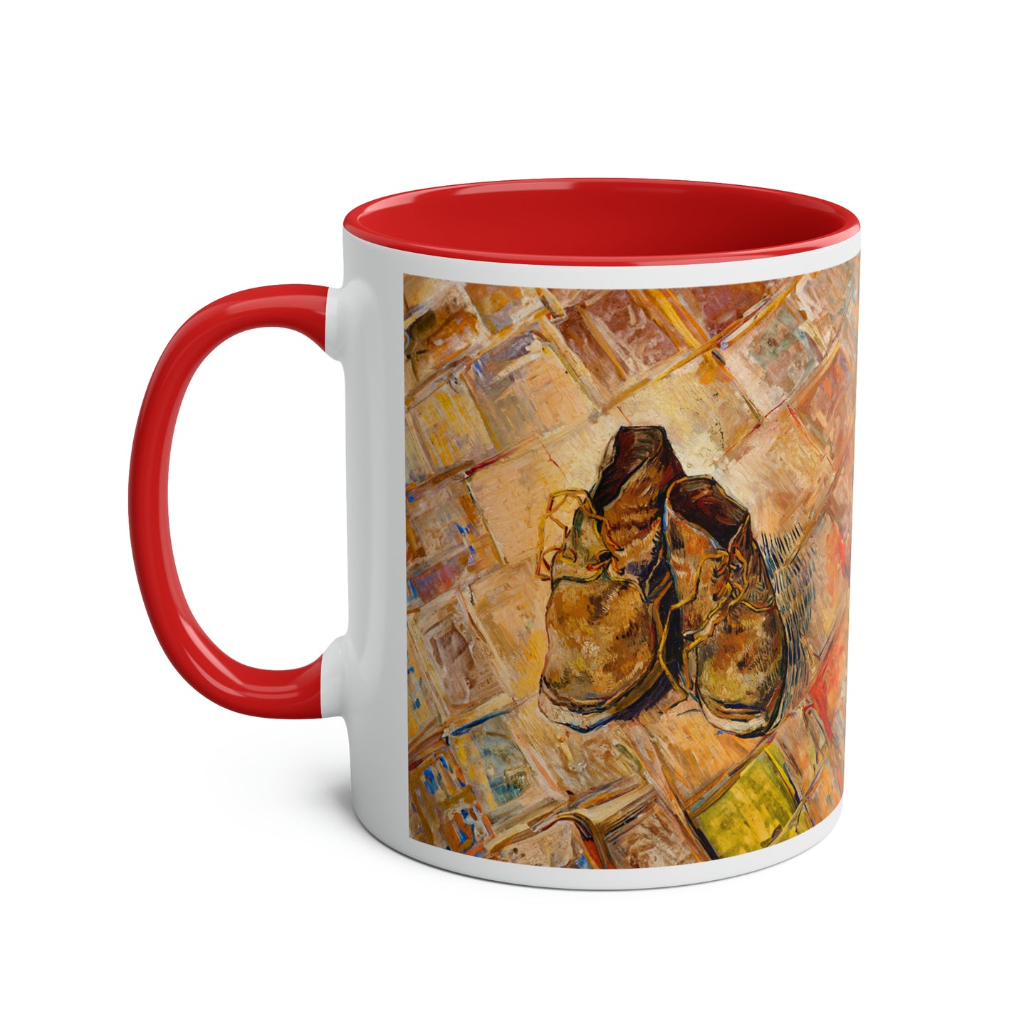 Van Gogh's Shoes (1888) - Original Fine Art Print Two-Tone Coffee Mugs, 11oz