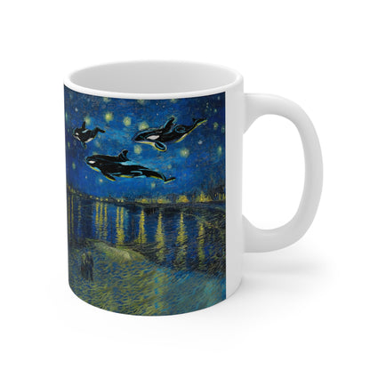 Van Gogh's Starry Night Over the Rhone (1888) - Dreams Fine Art Print Ceramic Coffee Mugs, 11oz, 15oz