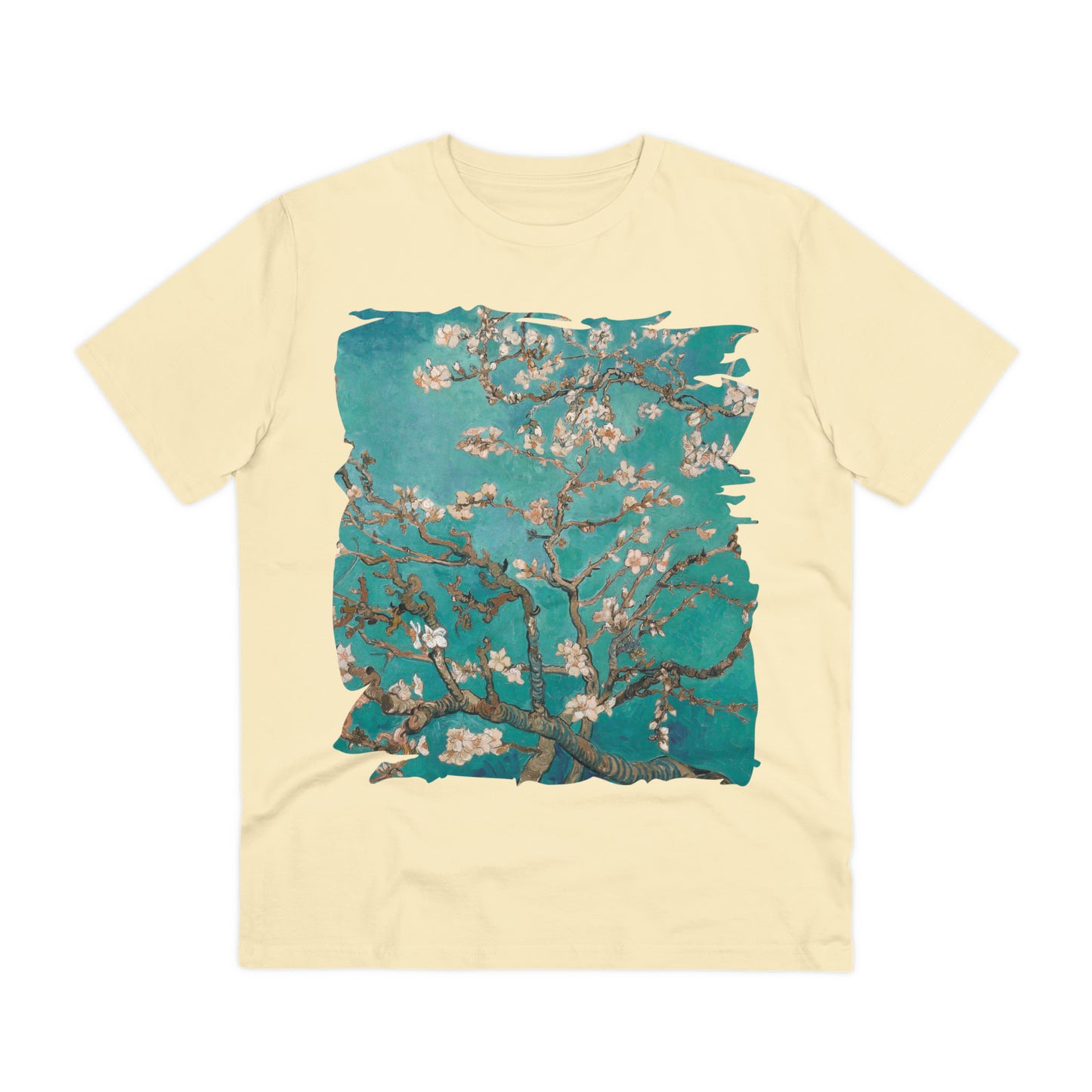 Van Gogh's Almond blossom (1890) - Turqoise Fine Art Print Organic Cotton T-Shirt Unisex