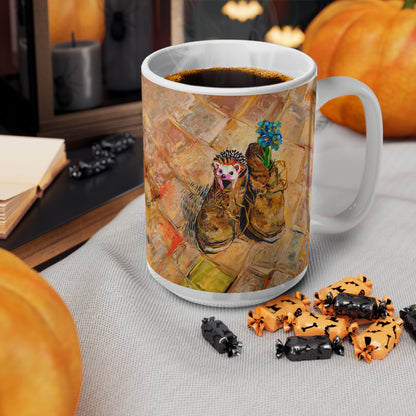 Van Gogh Shoes (1888) - Hedgehog Fine Art Print Ceramic Coffee Mugs, 11oz, 15oz