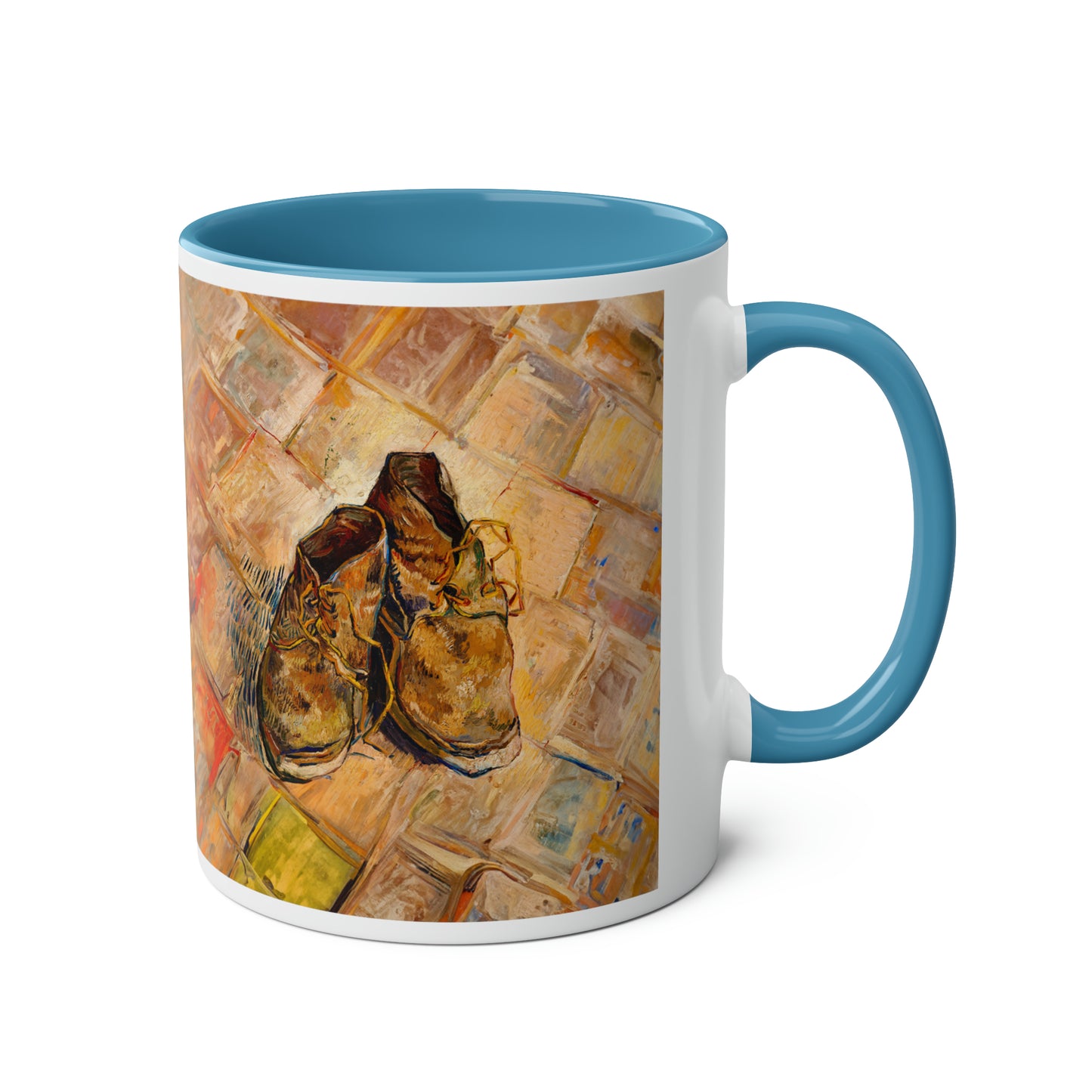 Van Gogh's Shoes (1888) - Original Fine Art Print Two-Tone Coffee Mugs, 11oz